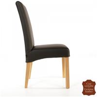 2 chaises en cuir de vachette marron Florence