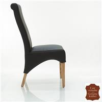 2 chaises contemporaines en cuir de vachette noir Parme