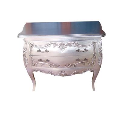 Commode baroque style Louis XV en acajou argenté Bellocq