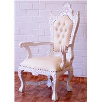 Trône royal rococo 150 cm en acajou blanc Bagatelle