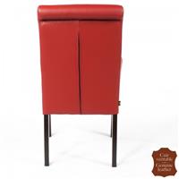 2 fauteuils en cuir rouge de vachette pleine fleur Palerme