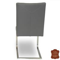 2 chaises en cuir de vachette pleine fleur gris Turin