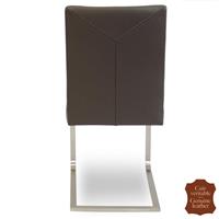 2 chaises en cuir de vachette pleine fleur marron Turin