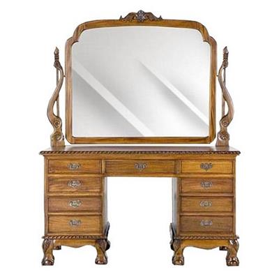 Coiffeuse style anglais Chippendale en acajou massif Chieti