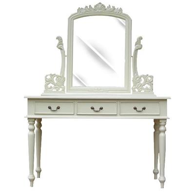 Coiffeuse style anglais en acajou blanc Shabby Chic Bonnelles