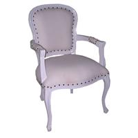 2 fauteuils cabriolet style Louis XV en acajou blanc