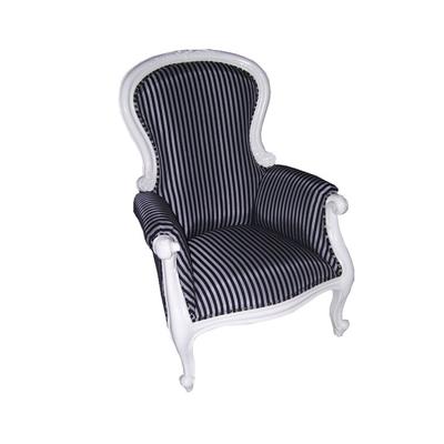 Fauteuil style anglais victorien en acajou laqué blanc