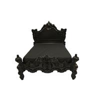 Lit baroque en acajou massif noir Kerjean