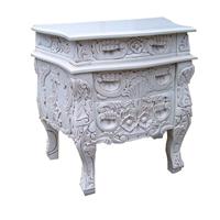 2 tables de chevet baroque rococo en acajou blanc Chambord