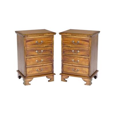 2 tables de nuit style anglais victorien en acajou Blosset