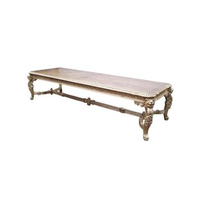 Table baroque en acajou doré à têtes de lion 350x120 cm Bolton