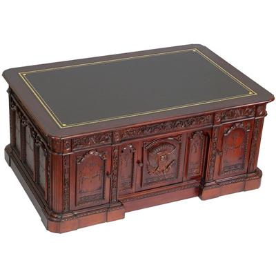 Bureau Resolute Desk en acajou massif plateau noir