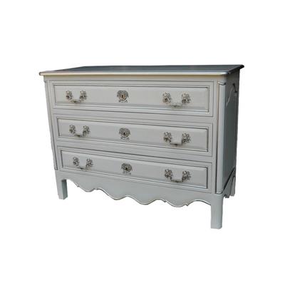 Commode baroque en acajou blanc Shabby Chic Lauzun