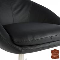 Fauteuil contemporain pivotant en cuir de vachette noir Catane