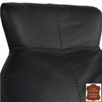 Fauteuil contemporain pivotant en cuir de vachette noir Catane