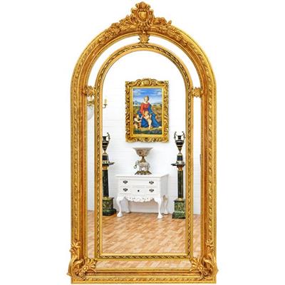 Miroir fenêtre néoclassique en bois doré 212x112 cm Versailles