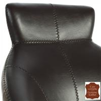 Fauteuil pivotant en cuir pleine fleur brun Catane