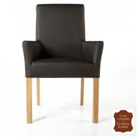 2 fauteuils en cuir pleine fleur marron Palerme