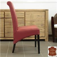 2 chaises en cuir de vachette rouge Milan