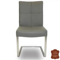 2 chaises en cuir de vachette pleine fleur gris Turin