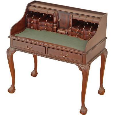 Secrétaire style anglais Chippendale en acajou Hertford