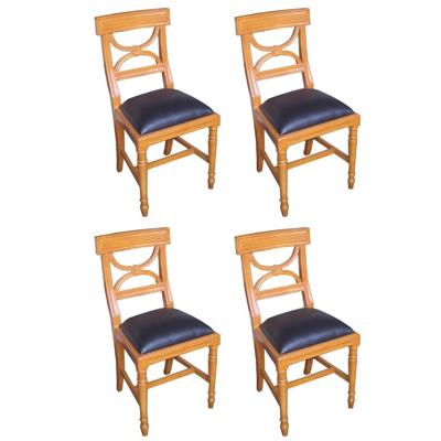 4 chaises de salle à manger en acajou massif