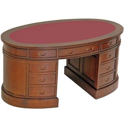 Bureau ovale style anglais en acajou massif Witton