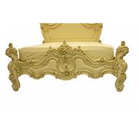 Lit rococo baroque en acajou crème Kerjean