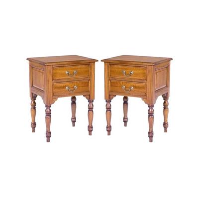 2 tables de chevet style rustique en acajou massif Villebon