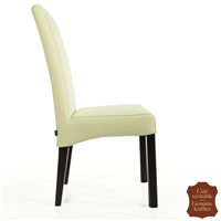 2 chaises en cuir de vachette pleine fleur beige Florence