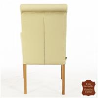 2 fauteuils en cuir pleine fleur beige Palerme