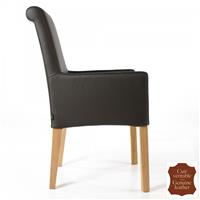 2 fauteuils en cuir pleine fleur marron Palerme