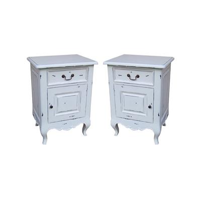 2 tables de nuit style baroque Shabby Chic en acajou Cassine