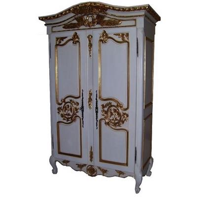 Armoire normande en bois blanc et doré Ranville