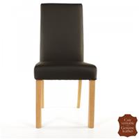 2 chaises en cuir de vachette marron Florence