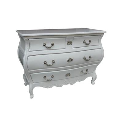 Commode galbée baroque en acajou massif style Shabby Chic Pitray