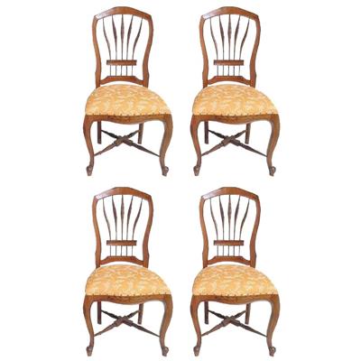 4 chaises baroque en acajou massif
