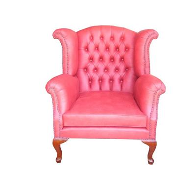 Bergère Chesterfield de style victorien en acajou massif