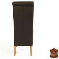 2 chaises design en cuir vachette pleine fleur marron Parme